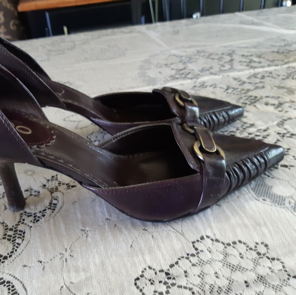 Aldo Brown Pointy Toe Heeled Shoes Size 6 - Picture 4 of 8